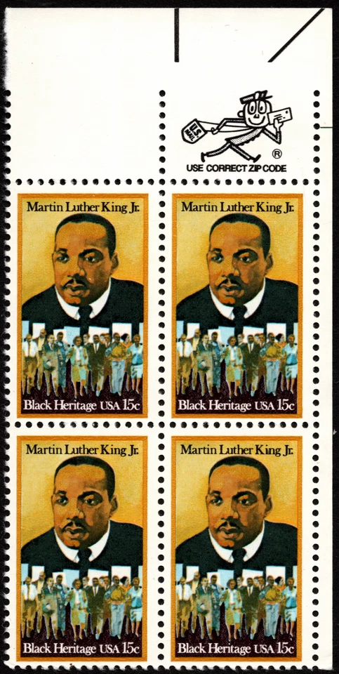 US Stamp Scott # 1771 Zip Block Mint NH F-VF - 15 Cents Martin Luther King Issue - Image 1 of 1