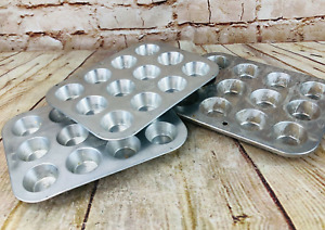 Vtg Mini Muffin Cupcake Pans Tins Aluminum craft storage bead display