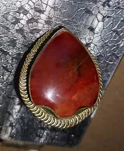 Vintage Chunky Carnelian Ring Size 6 Bold! - Picture 1 of 20