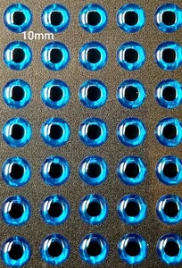 10mm Fish Eyes Blue Crystal 3D Holographic (Pcs 72, 216, 432, 720 ) - Picture 1 of 3