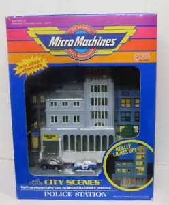 Micro Machines City Scenes Playset Light Up Police Station Cars SEALED Vintage - Picture 1 of 6