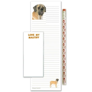 Juego de regalo de bloc de notas y lápiz bloc de compras magnético lista de tareas de mastín - Imagen 1 de 1