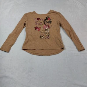 365 KINDER MÄDCHEN BRAUN ROCK UND ROYAL GRAFIK LANGARM T-SHIRT GRÖSSE 6 - Bild 1 von 6
