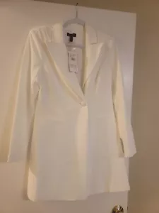 Blazer de cóctel de esmoquin de manga larga marfil Aidan Mattox. Talla 10 - Imagen 1 de 11