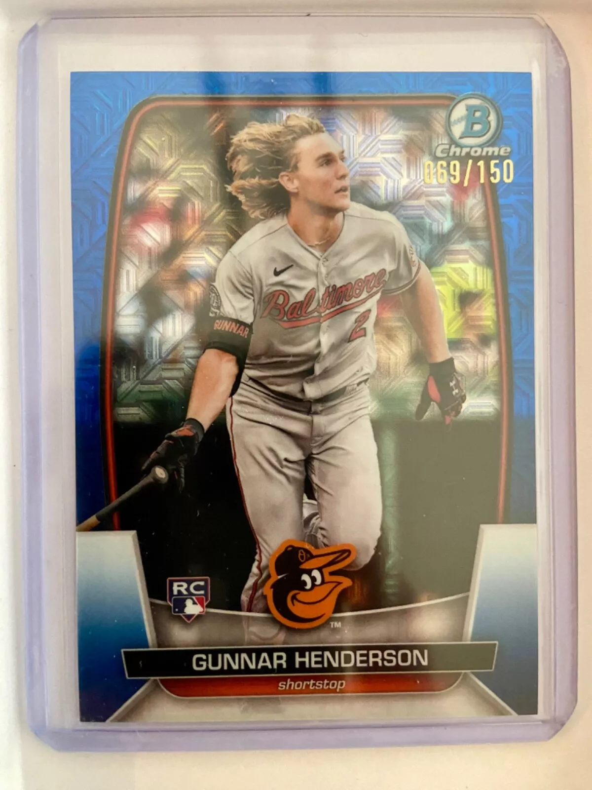 2023 Bowman Chrome Mega Box Gunnar Henderson Blue Refractor /150 GEM RC #65
