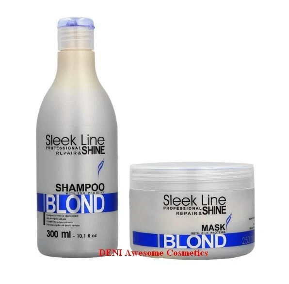 STAPIZ BLOND SLEEK LINE HAIR MASK&SHAMPOO with Silk Protein for blond/grey hair - Image 1 of 1