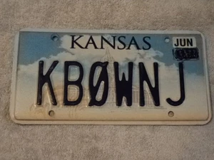 2009 KANSAS Capitol Amateurfunk Amateurfunk CB Nummernschild KBQWNJ KS - Bild 1 von 1