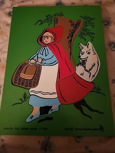 VINTAGE Judy Instructo Wooden Tray Puzzle Red Riding Hood Fairy Tale - Picture 1 of 3