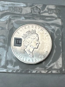 1990 Canada 1 Toz. SILVER 5 Dollars Coin Maple Leaf .9999 BU Flex Sealed at Mint - Picture 1 of 7