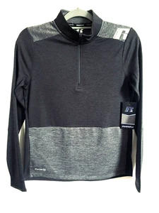 NWT Youth Boys 14-16 Russell DriPower 360 Knit Jacket 1/4 Zip Black Reflective - Picture 1 of 12