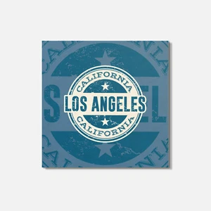 Los Angeles City USA Grunge 4'' X 4'' Square Wooden Coaster - Picture 1 of 3