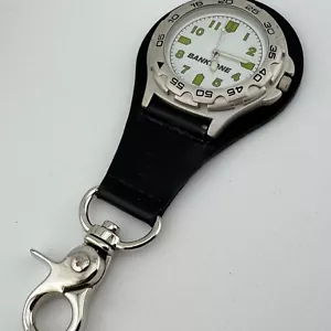 Swede Bank One Quartz Pocket Watch Men Silver White Snap-on Open Face New Batter - Picture 1 of 6