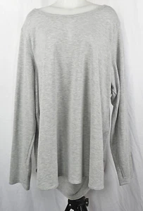 NUEVO CON ETIQUETAS Camisa Gris Vieja Marina Activa L/S Abierta Espalda Drapeada 3X Plus - Imagen 1 de 4