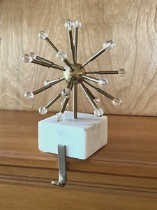 West Elm Sputnik Star Marble Brass Stocking Holder Atomic Christmas MCM Disc. - Picture 1 of 12