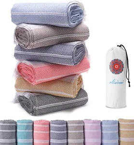 6 Packs Turkish Beach Towels Vacation Essentials Quick Dry Sand Free Soft - Picture 1 of 5