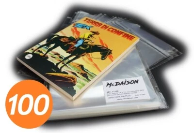 100 BUSTE 176 x 213 mm FUMETTI BONELLI SPECIALE Tex Almanacco Dylan Dog Julia