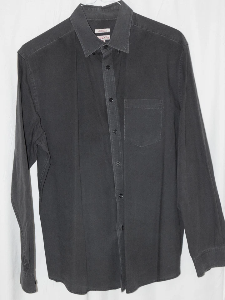 Merona -  Long Sleeve Button Down Dress Shirt Clssic Fit - Gray - Size L/G - Image 1 of 4