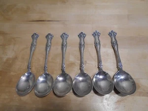 6 Rogers 1904 Vintage Muster Runde Gumbo Suppenlöffel IS Versilbert 7127 - Bild 1 von 3