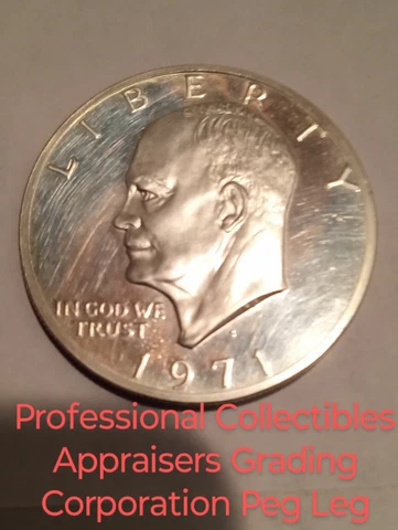 1971-S Eisenhower 40% Silver Dollar Rarest Peg Leg Error And More Errors Reverse Cover