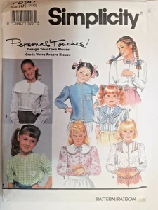 Simplicity 7590 Shirt Top Sewing Pattern Girls 7 8 10 12 UC Blouse Button Modest - Picture 1 of 5