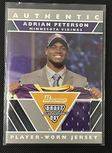 2007 Bowman - Adrian Peterson Draft Day Selections (Mem) Player Worn Vikings - Picture 1 of 2