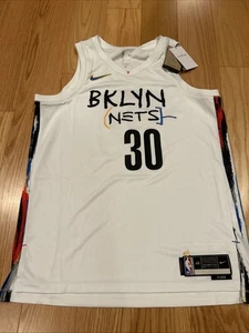 Nike NBA Men’s Brooklyn Nets White City Edition Jersey Sz L JM-Basquat DO9585 - Picture 1 of 10