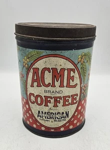 Vintage ACME 1 LB. Coffee Advertising Tin Philadelphia, PA. - Picture 1 of 14