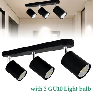 3 Way LED Spot Ceiling Light Rotable GU10 5W White Spotlights Wall Lamp - Picture 1 of 11