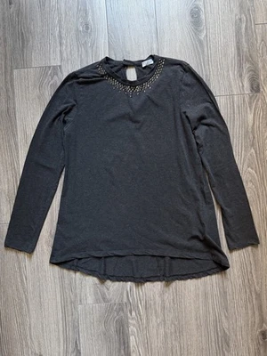 Camiseta túnica gris Brunello Cucinelli XL con elementos Swarovski Foto 1 de 4