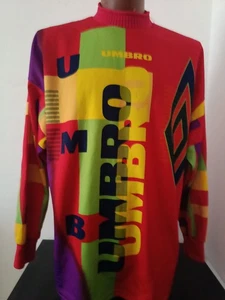 MAGLIA CAMISETA SHIRT CALCIO PORTIERE UMBRO NUM. 1 90'S FOOTBALL VINTAGE TG XL - Foto 1 di 4