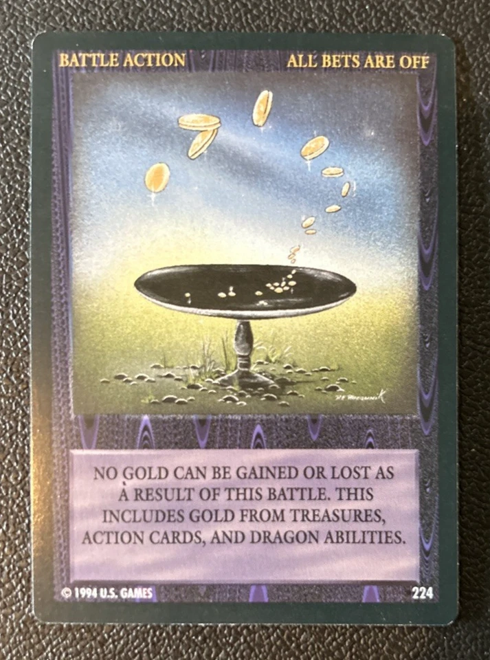 Wyvern CCG 1994 Limited Edition Rare Card  Battle Action All Bets Are Off #224  - Image 1 of 1