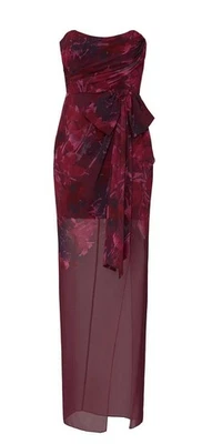 Badgley Mischka Gown Dress Size 8 Sleeveless Boned Side Slit Purple - Image 1 of 4