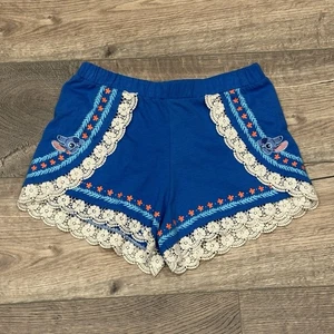 Disney Lilo & Stitch Hawaiian Shorts Size L Girls 12 Resort Vacation Crochet - Picture 1 of 10