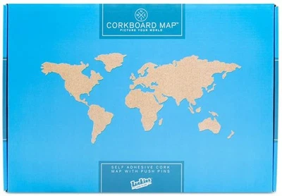 Luckies Corkboard Map Memo Board Travel Memory Board NEW Gift Home Holiday - Image 1 of 3