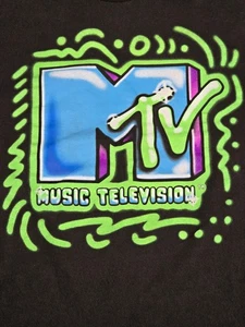 MTV Music Television T-Shirt XXL Black Graffiti Hip Hop Retro Classic - Picture 1 of 8