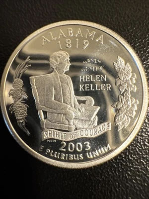 2003 - S PROOF 90% SILVER "Alabama"  Washington Quarter - Image 1 of 4
