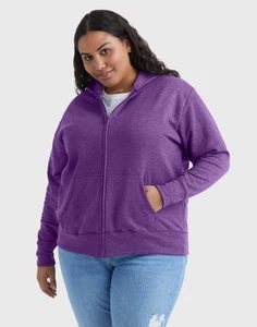 Hanes Just My Size EcoSmart Women's Full-Zip Fleece Hoodie (Plus ) - Picture 1 of 54
