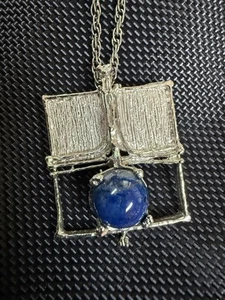 VINTAGE 835 LAPIS SILBER MODERNIST ~ 1970 WOHL DEUTSCH DESIGN Halskette Charm - Bild 1 von 9