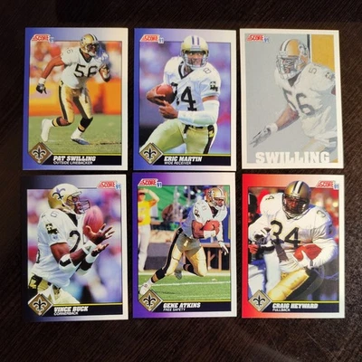 1991 Score - Buck, Heyward, Atkins, Swilling 2 ea., Martin - New Orleans Saints - Image 1 of 4