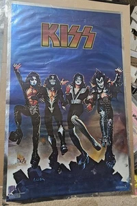 KISS AUCOIN 1976 DESTROYER Foil  Poster BOUTWELL Gene/Ace/Paul/Peter - RARE FOIL - Foto 1 di 12
