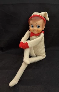 Vintage Weihnachten Knie Umarmung Pixie Elfe 12" groß - Bild 1 von 4