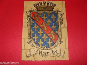 Escudo de armas de las Marcas Francia cromolitógrafo postal sin usar escudo 1944 - Imagen 1 de 1