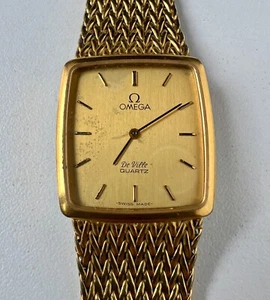 OMEGA Deville Cal 1365 Quartz Watch Vintage Unisex Gold Dial 9J 391.0808 191.011 - Picture 1 of 11