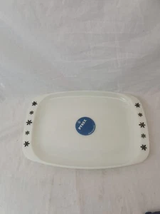 Pyrex JAJ Gaiety Snowflake Serving Plate Platter Rectangular Tray 60s Christmas - Picture 1 of 13