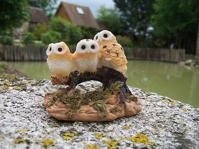 MO0525  FIGURINE  STATUETTE STATUE  3  CHOUETTE  HIBOU CHOUETTE EFFRAIE - Photo 1/2