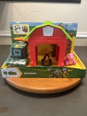 John Deere Kids Build-A-Buddy Corey  Combine + Barn + Animals Pig Horse TOMY NIB - Image 1 of 4
