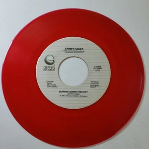 Sammy Hagar "Burnin Down The City" "2 Sides Of Love" Red 45 Vg+ Tested Geffen  - Picture 1 of 6