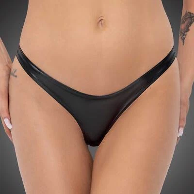 NOIR HANDMADE Wetlook G-String Tanga Schwarz Stretch KINKY CLUBWEAR GOTHIC - Bild 1 von 4