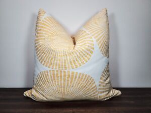 Decorative Throw Pillow Cover Set Of 2, 20x20 Boho Yellow Circles  100% Cotton