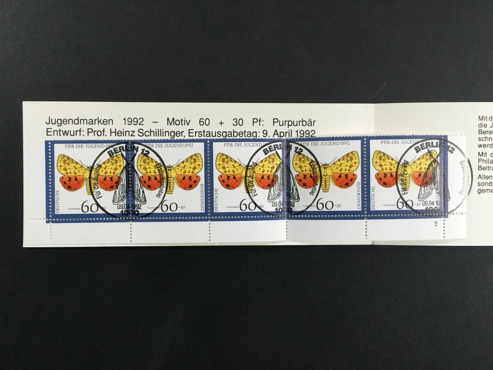 GERMANY STAMP BOOKLET 1992 INSECTS BUTTERFLIES MOTH RARE !! h5538 - Image 1 of 4
